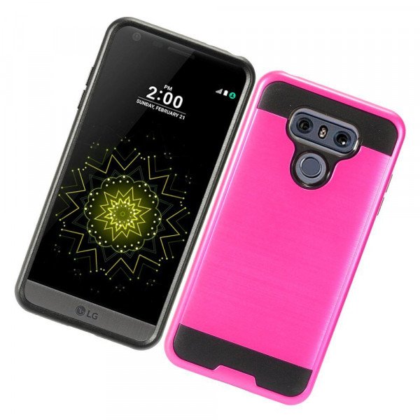Wholesale LG G6 Armor Hybrid Case (Hot Pink)